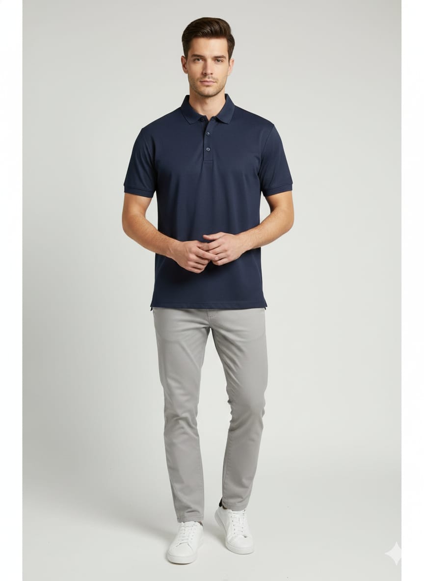 London Castle Classic Navy Polo T-Shirt