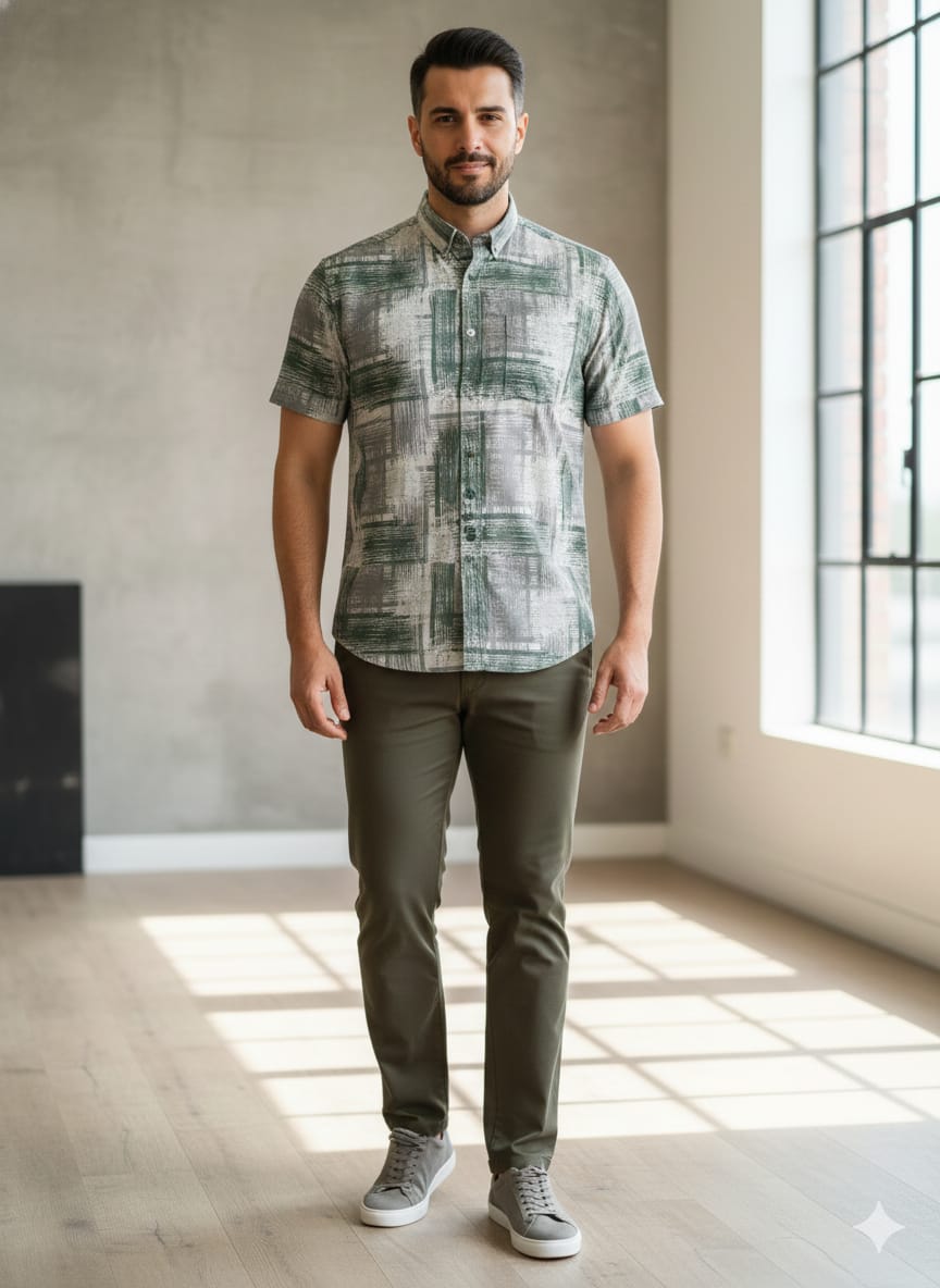 London Castle Men’s Printed Half-Sleeve Shirt