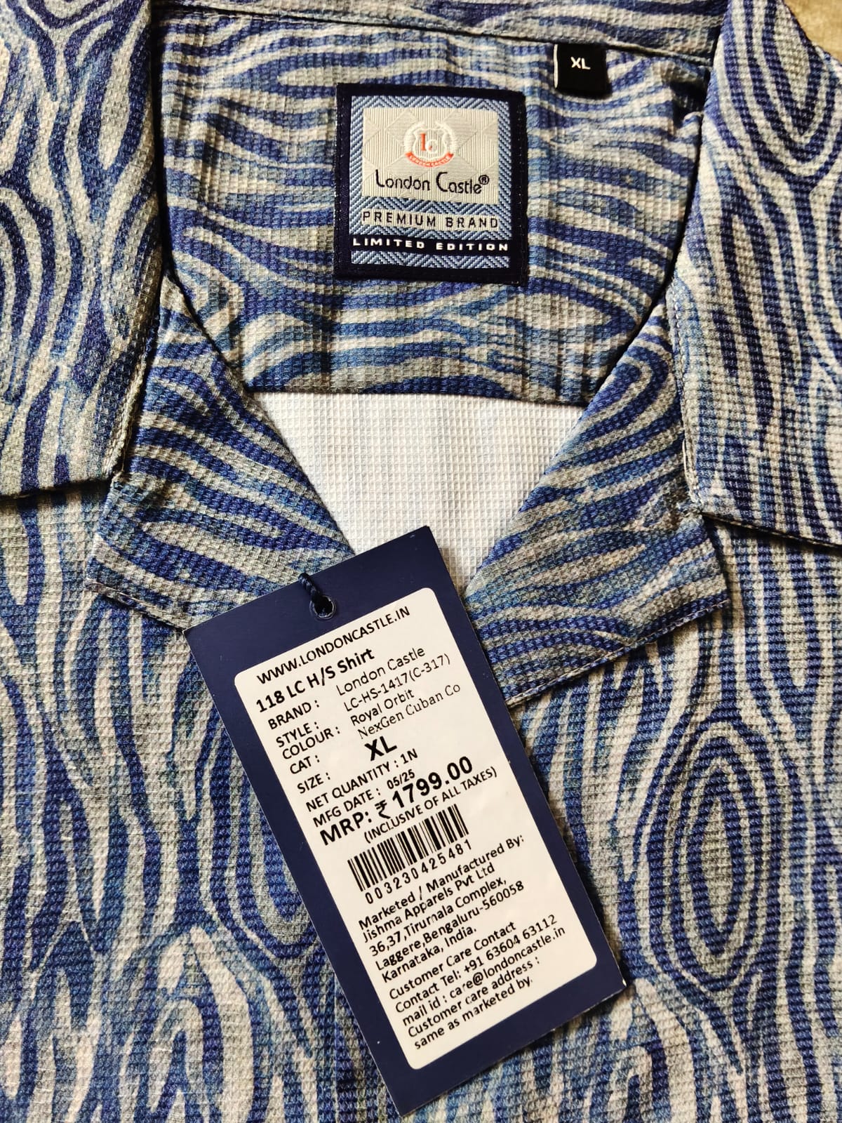 London Castle Men’s Printed Casual Shirt