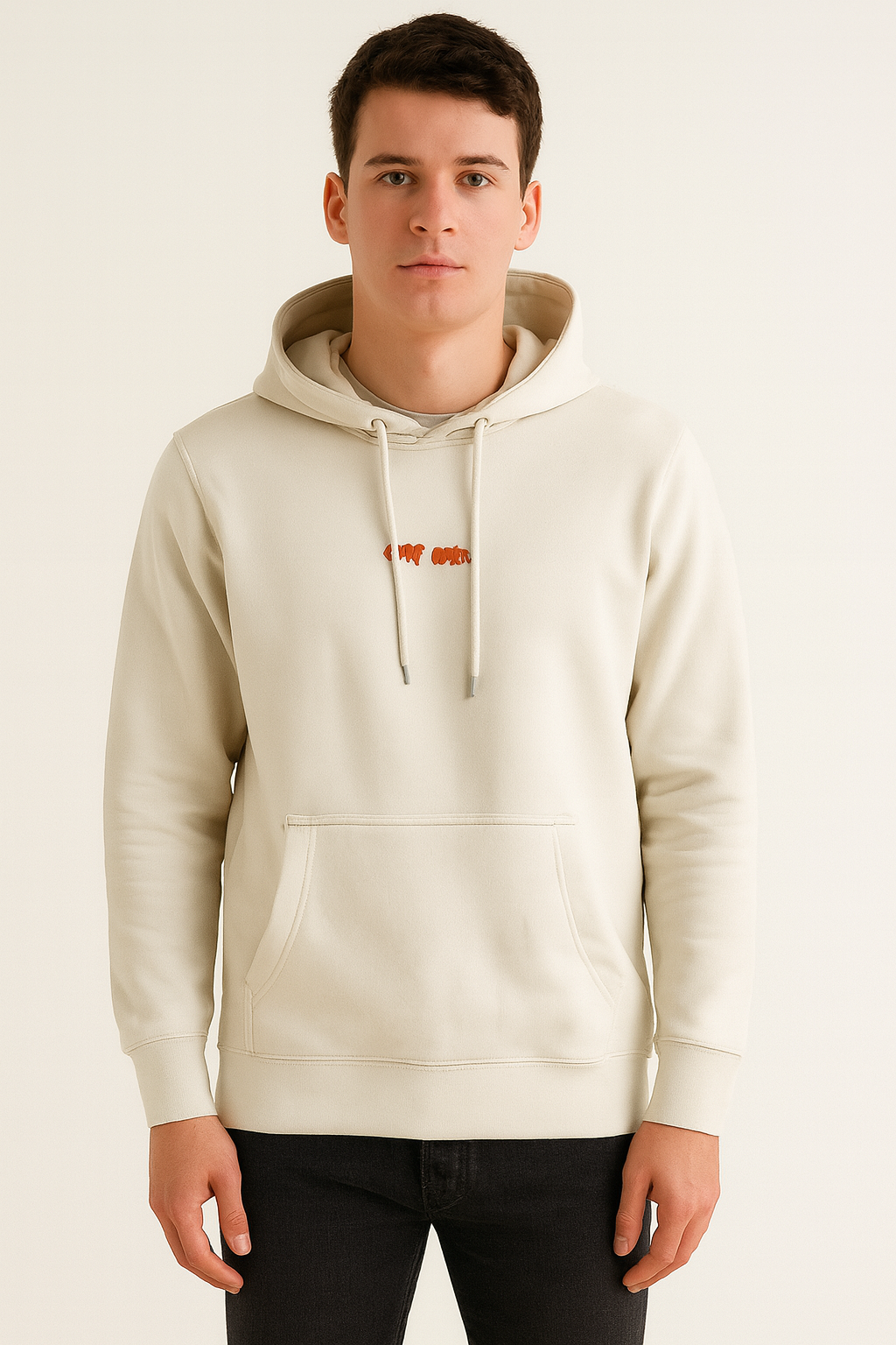 Men’s Classic Off-White Hooded Sweatshirt