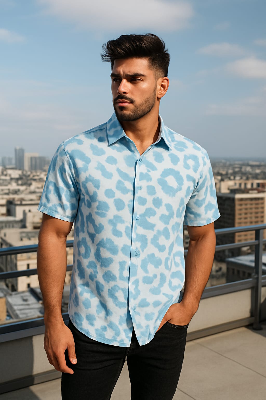 Men’s Casual Printed Short Sleeve Shirt | Stylish Summer Wear for Daily & Outdoor Look