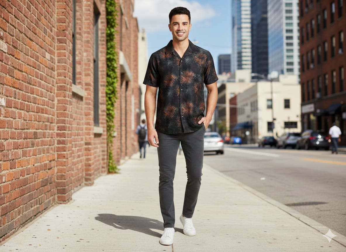 London Castle Men’s Printed Casual Shirt