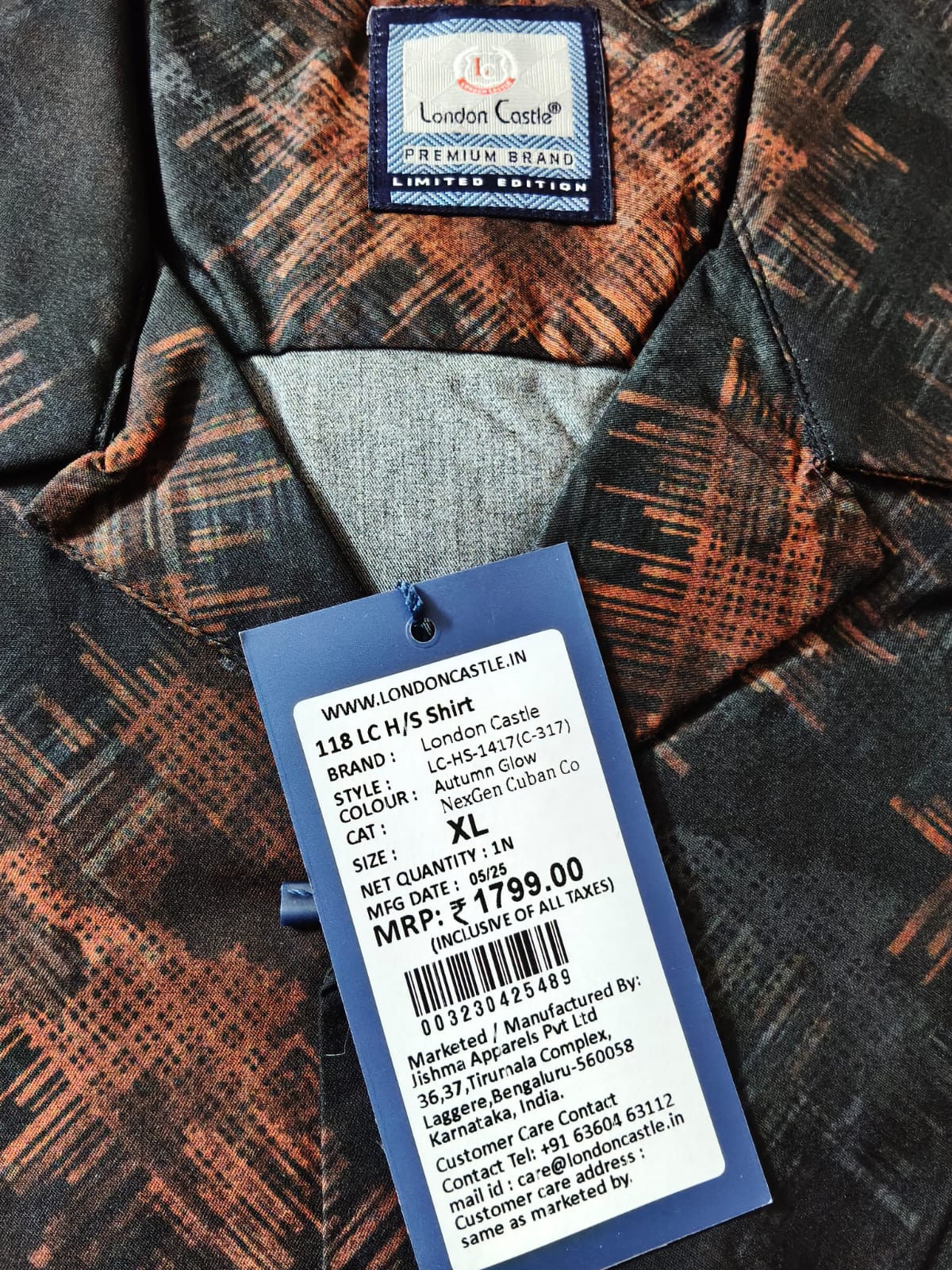 London Castle Men’s Printed Casual Shirt