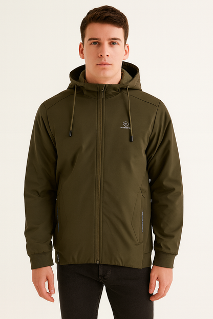 Men’s Olive Green Hooded Jacket